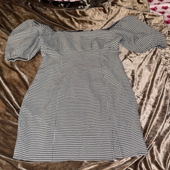 Forever 21 Dresses & Skirts - Forever 21 Black and White Gingham One-Shoulder Mini Dress